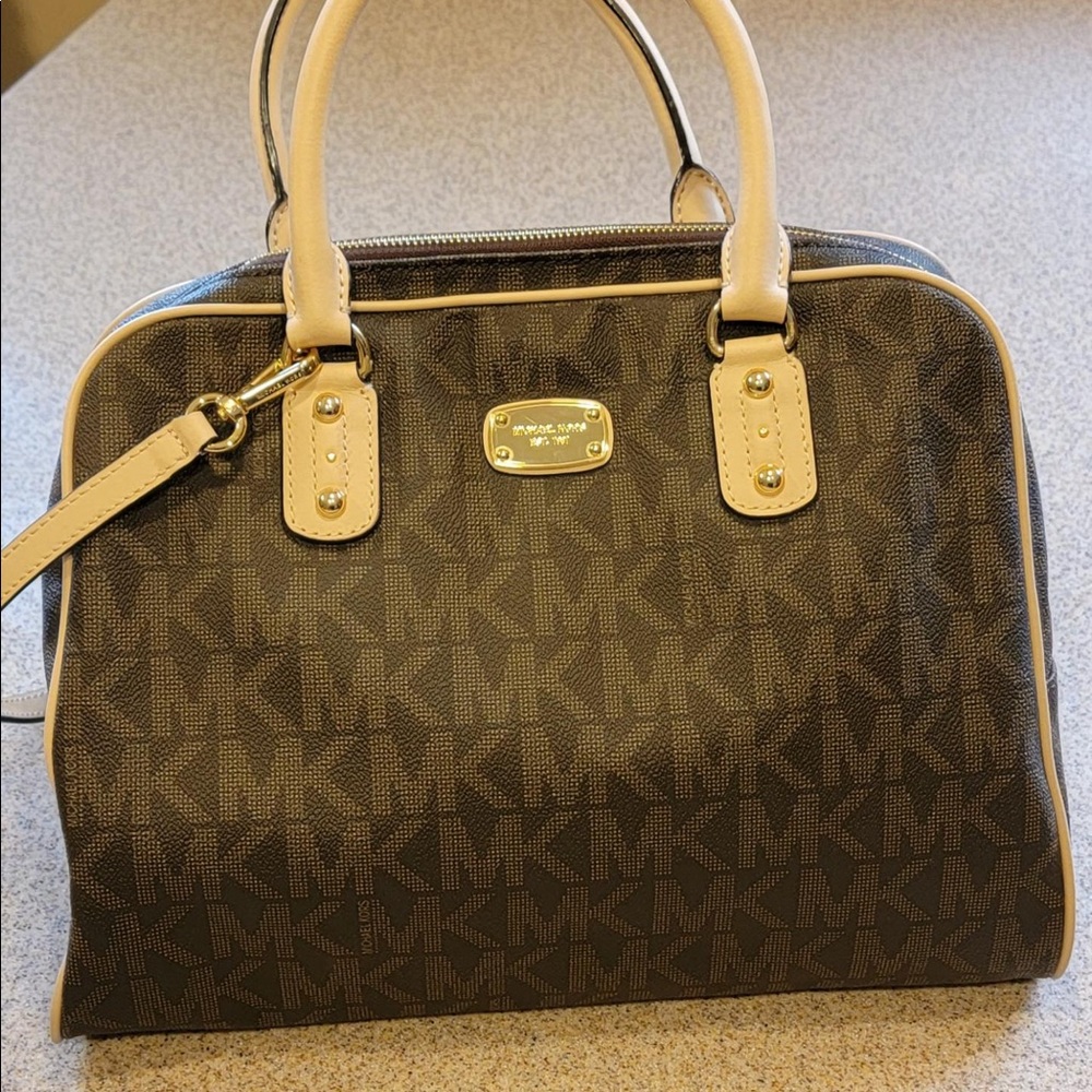 Michael Kors Signature Logo Satchel - Brown